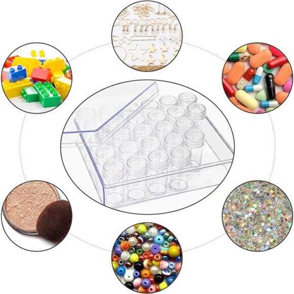 Embroidery Diamond Storage Box, 30PCS Big Clear Plastic Bead Containers - Picture 4 of 7